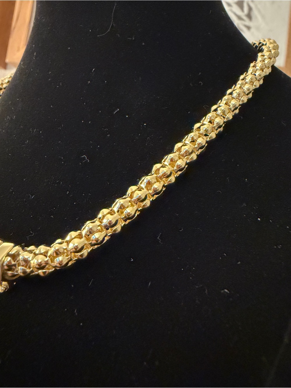 Very Unique! Multi-Stone Accent Chain Necklace 16” and 14k gold plated. NEW! - Picture 3 of 5